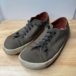 CAMPER PEU RAMBLA SLIP ON FLAT SOLE GREEN CANVAS SHOES MEN'S EU-42 US 8.5-9